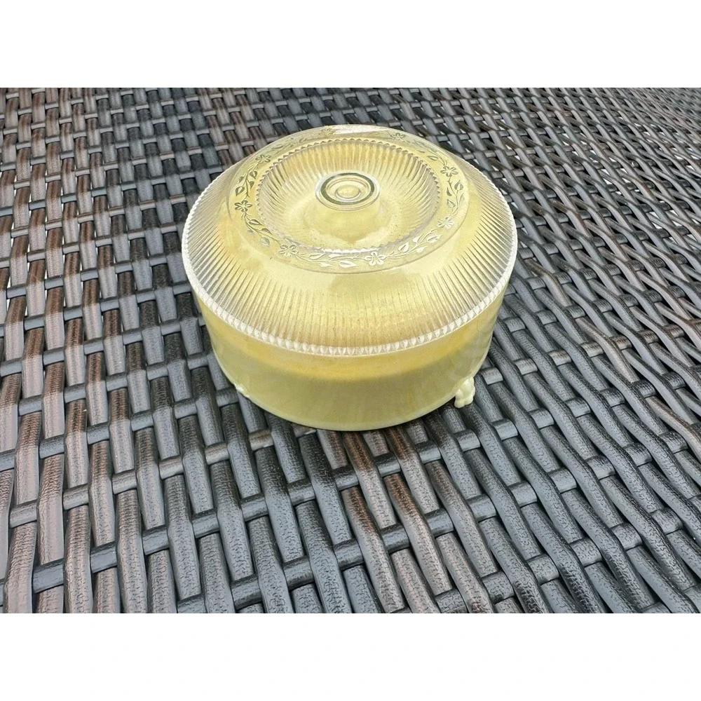 Vintage Cheramy April Showers Deluxe Dusting Powder Box yellow footed